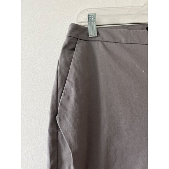 Eileen Fisher Organic Cotton Blend Gray Cropped Chino Pant Trouser Side Zip 8 - Picture 4 of 10